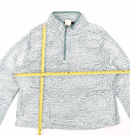 Weird Fish Women's Blue Fleece 1/4 Zip Pullover Sweatshirt Size 18