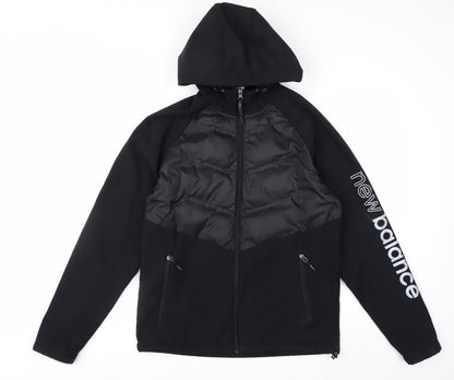 New Balance Men's Black Softshell Hooded Puffer Jacket Size S