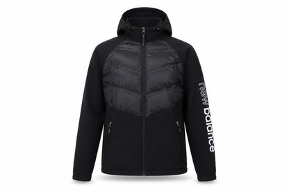 New Balance Men's Black Softshell Hooded Puffer Jacket Size S