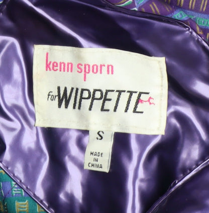 Wippette Womens Purple Vinyl Hooded Rain Coat Jacket S Retro Waterproof