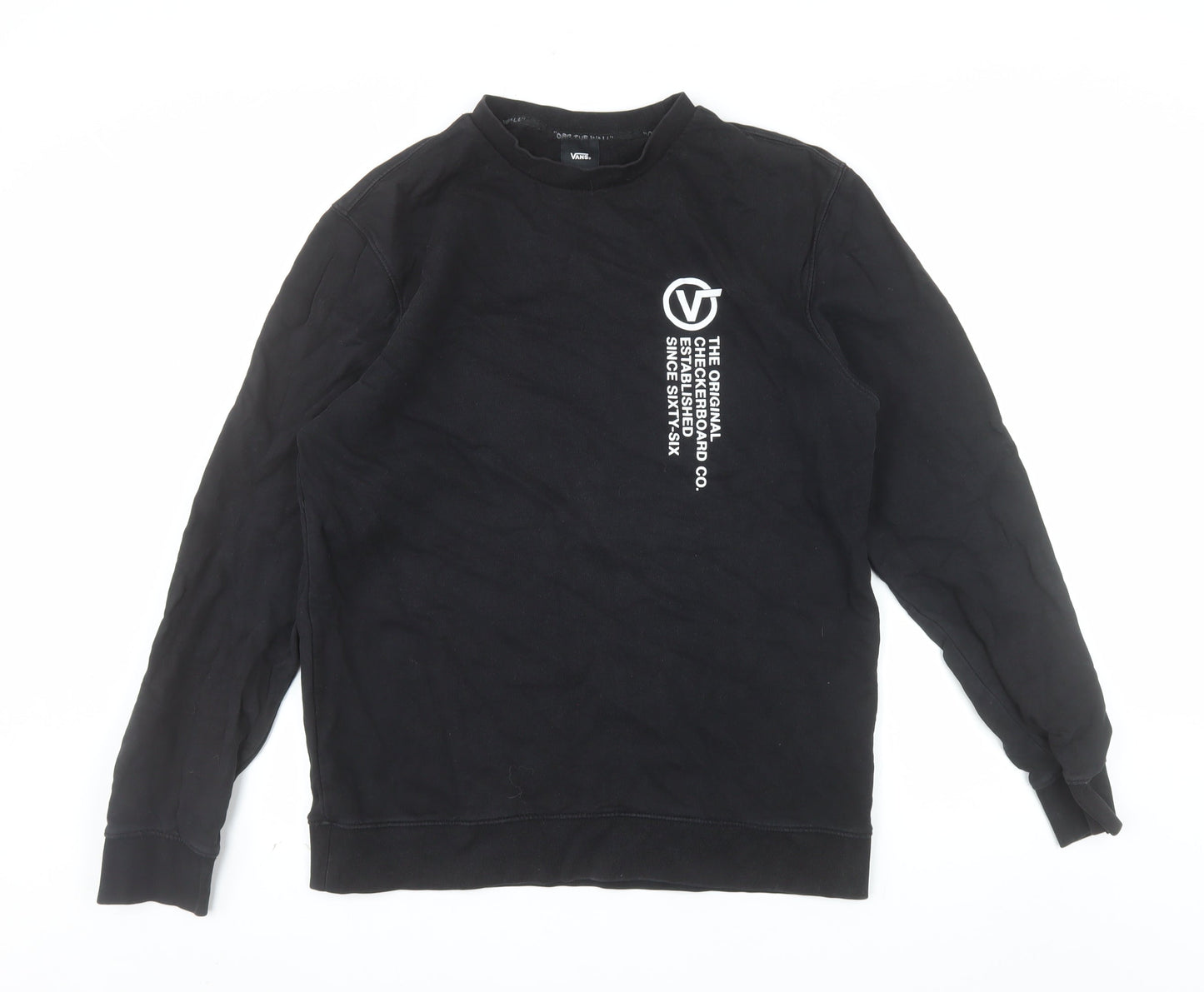 Vans Men’s Black Crew Neck Pullover Sweatshirt Size L Graphic Print