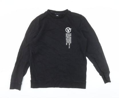 Vans Men’s Black Crew Neck Pullover Sweatshirt Size L Graphic Print