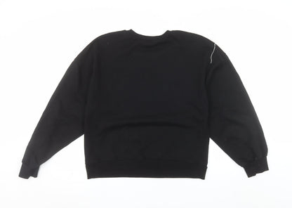 ZARA Trafaluc Women Black Beaded Pullover Sweatshirt Size M