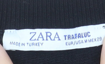 ZARA Trafaluc Women Black Beaded Pullover Sweatshirt Size M