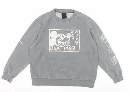 Disney x Keith Haring Men's Grey Mickey Mouse XL Sweatshirt