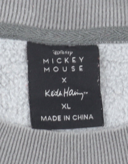 Disney x Keith Haring Men's Grey Mickey Mouse XL Sweatshirt