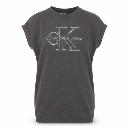 Calvin Klein Jeans Women's Black Small Logo Pullover Sweatshirt