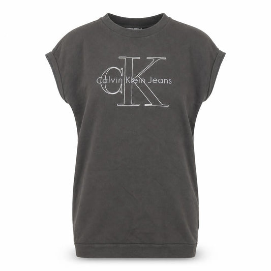 Calvin Klein Jeans Women's Black Small Logo Pullover Sweatshirt