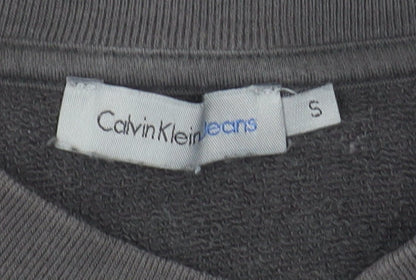 Calvin Klein Jeans Women's Black Small Logo Pullover Sweatshirt