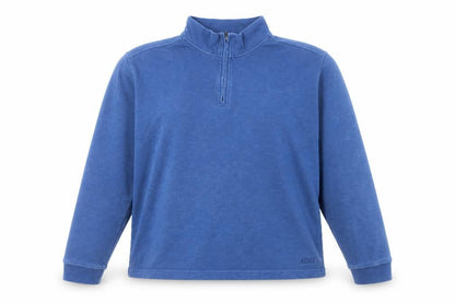 Aloft Women Blue 1/4 Zip Cotton Pullover Sweatshirt Size 12