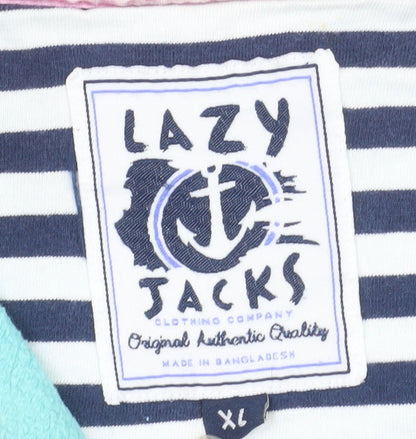 Lazy Jacks Women’s Aqua Blue Full Zip Sweatshirt XL Cotton