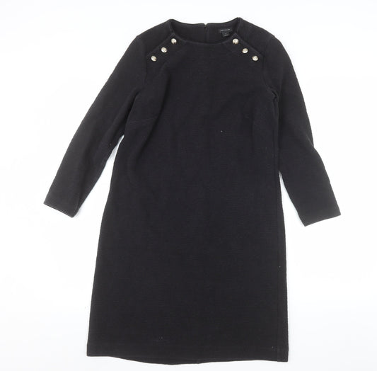 Ann Taylor Women’s Black Knee Length Shift Dress Size S Long Sleeve