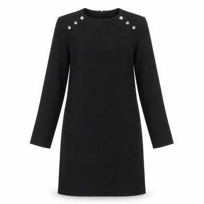 Ann Taylor Women’s Black Knee Length Shift Dress Size S Long Sleeve