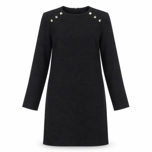 Ann Taylor Women’s Black Knee Length Shift Dress Size S Long Sleeve