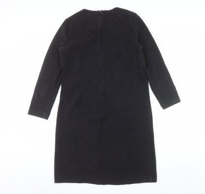 Ann Taylor Women’s Black Knee Length Shift Dress Size S Long Sleeve