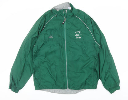 Reebok Men’s Green Windbreaker Jacket Size M UPEI Soccer Full Zip