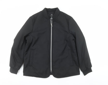 Marks and Spencer Women's Black Size 12 Bomber Jacket Shower Resistant