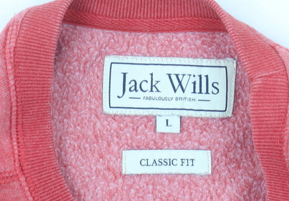 Jack Wills Men's Red Classic Fit Crew Neck Sweatshirt Size L