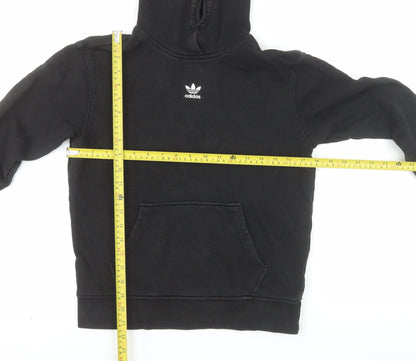 Adidas Womens Black XS Pullover Hoodie 100% Cotton Hooded Sweatshirt