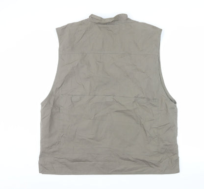 Sportif Men’s Brown Cotton Fishing Waistcoat L with Multiple Pockets