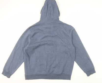 Next Men's Blue Pullover Hoodie L Regular Fit Fleece Long Sleeve