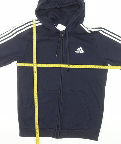 Adidas Men's Blue Full Zip Hoodie M Classic Sports Style