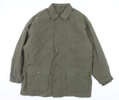Trader Bay Men's Green L Military Style Lined Jacket Workwear Outdoor