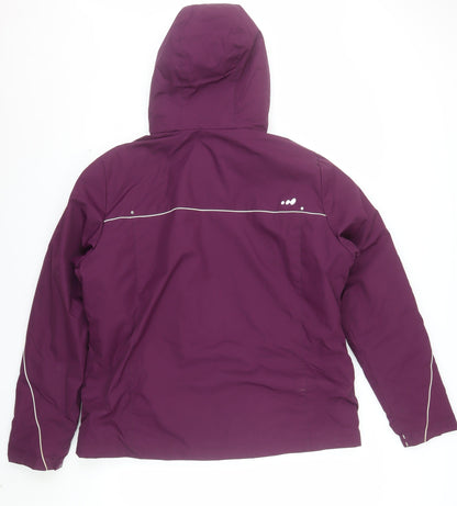 Wedze Women's Purple XL Ski Jacket Waterproof Hooded Winter Coat