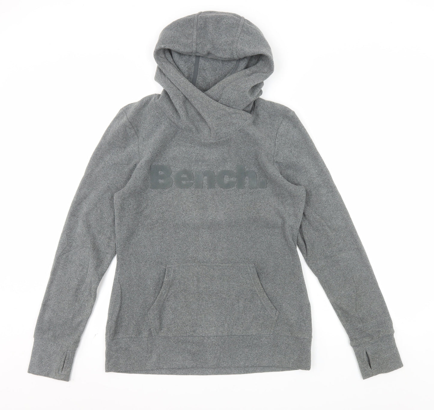 Bench Women Grey Pullover Hoodie Medium Polyester Logo Design