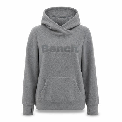 Bench Women Grey Pullover Hoodie Medium Polyester Logo Design