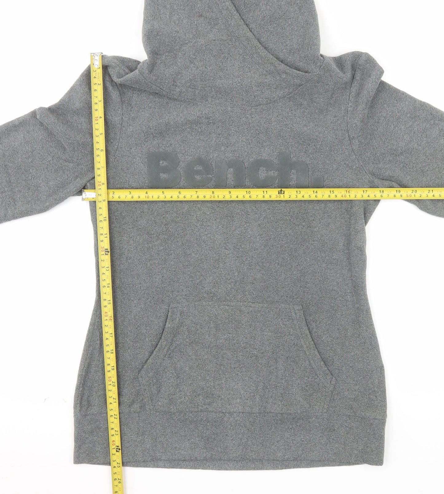 Bench Women Grey Pullover Hoodie Medium Polyester Logo Design