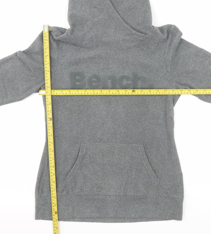 Bench Women Grey Pullover Hoodie Medium Polyester Logo Design