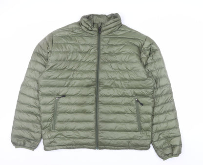 Kirkland Signature Men's Green Nylon Down Puffer Jacket L