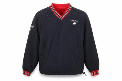 Champion Men's Black L V-Neck Pullover Sweatshirt Quincy Travel Logo