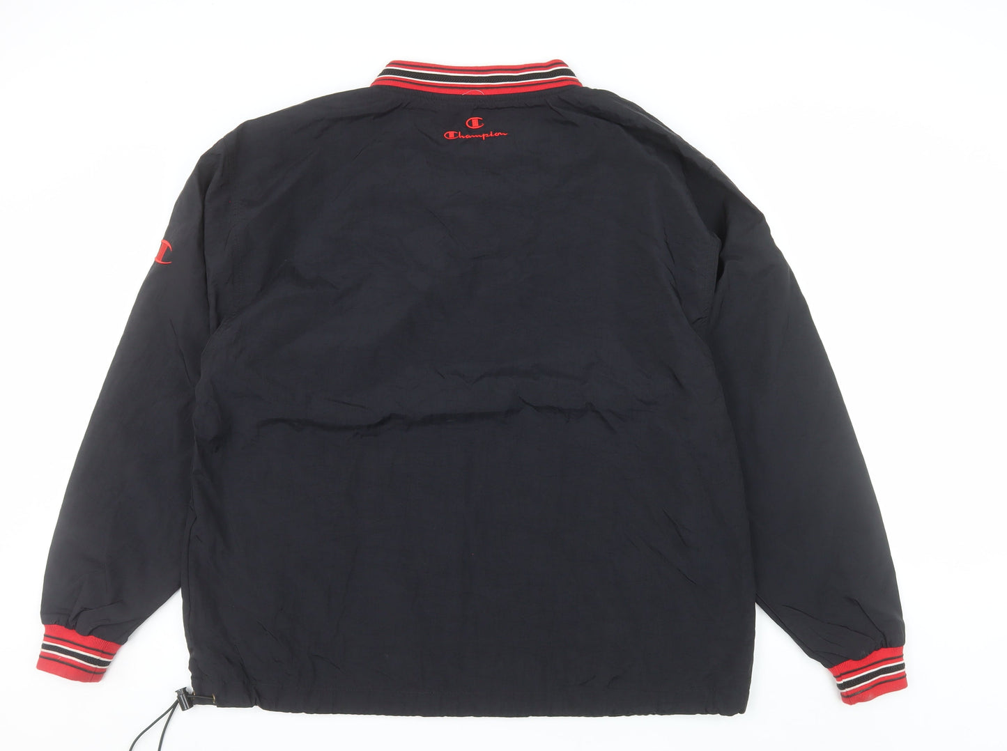 Champion Men's Black L V-Neck Pullover Sweatshirt Quincy Travel Logo
