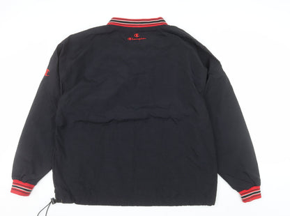 Champion Men's Black L V-Neck Pullover Sweatshirt Quincy Travel Logo