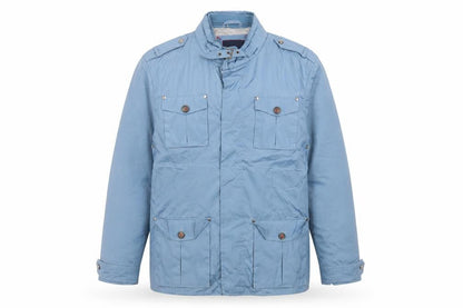 Alvaro Moreno Men's Blue Military Style Jacket Size L Polyester