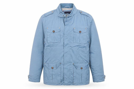 Alvaro Moreno Men's Blue Military Style Jacket Size L Polyester