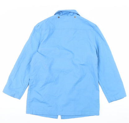 London Fog Women Blue Rain Coat Size 6 Mid-Length Waterproof