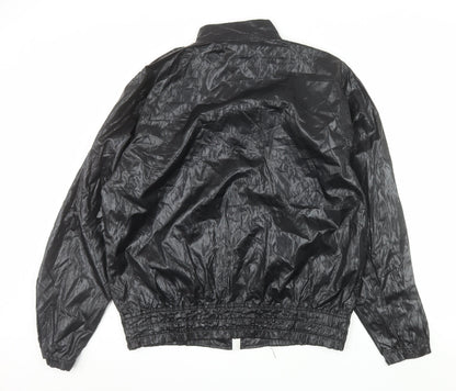 Mecca Men's Black Bomber Jacket L Stand-Up Collar Full Zip