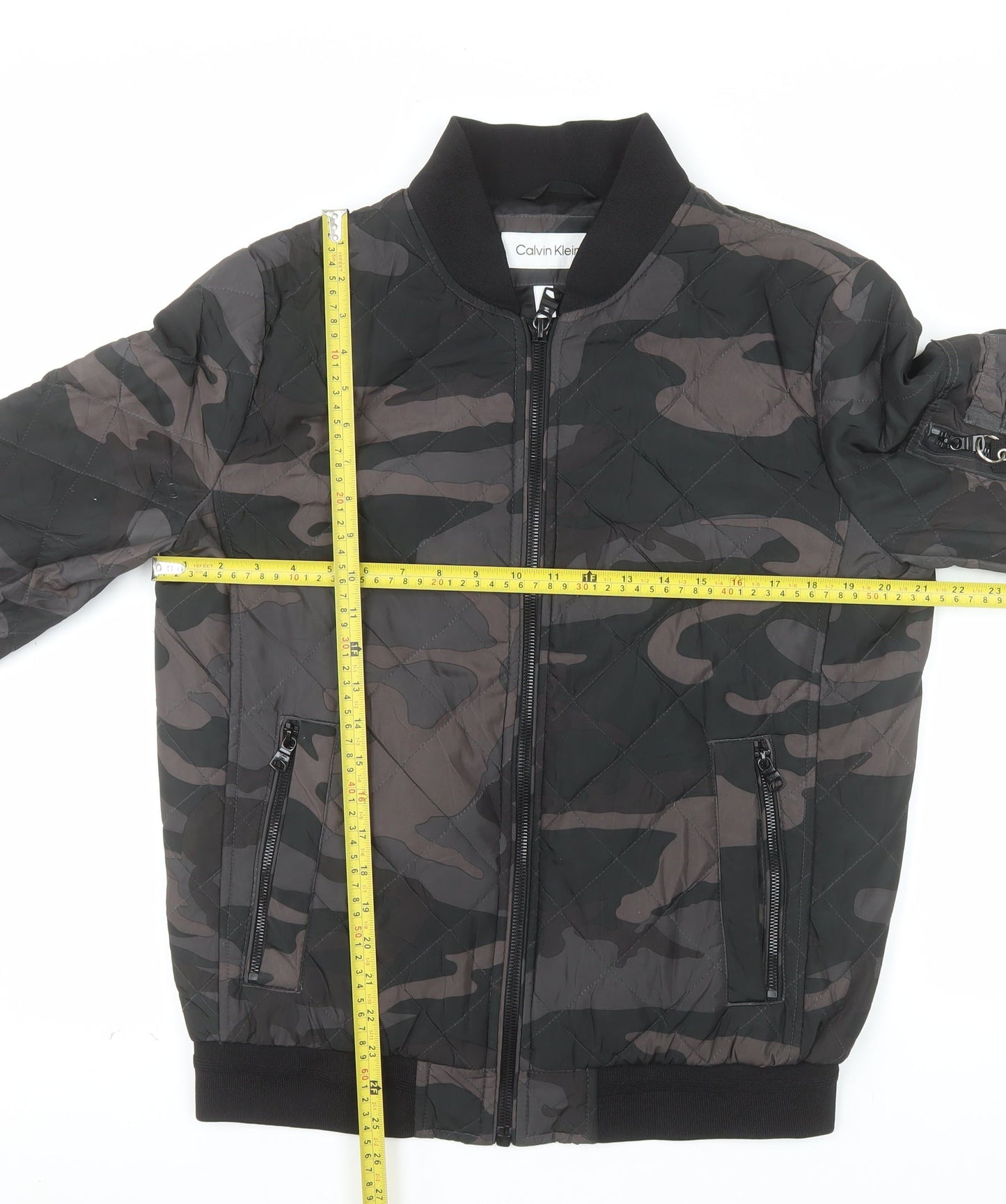 Calvin Klein Men's Multicoloured Camouflage Quilted Bomber Jacket Size S