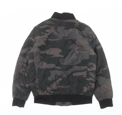 Calvin Klein Men's Multicoloured Camouflage Quilted Bomber Jacket Size S
