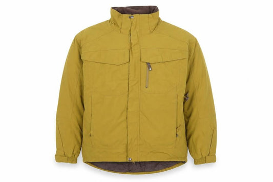 Ice Blue Men’s Brown L Water-Resistant Hooded Winter Parka Jacket