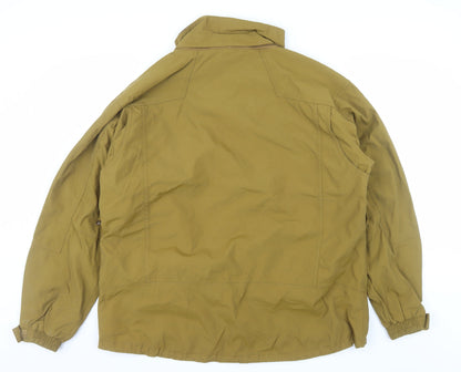 Ice Blue Men’s Brown L Water-Resistant Hooded Winter Parka Jacket