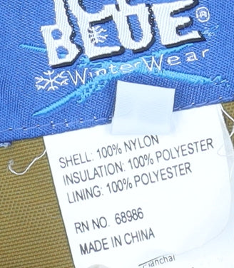 Ice Blue Men’s Brown L Water-Resistant Hooded Winter Parka Jacket