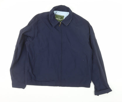 Eddie Bauer Men's Blue L Lightweight Cotton Nylon Zip Jacket