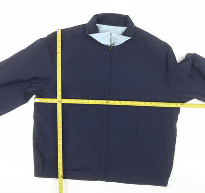 Eddie Bauer Men's Blue L Lightweight Cotton Nylon Zip Jacket