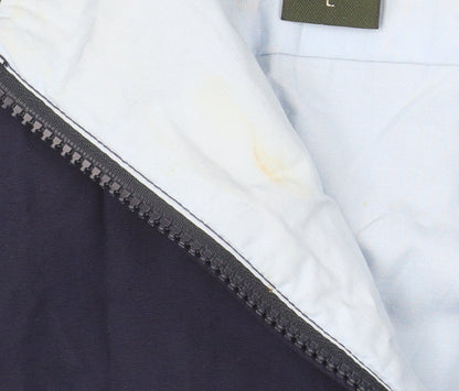 Eddie Bauer Men's Blue L Lightweight Cotton Nylon Zip Jacket