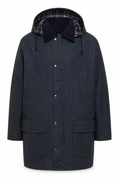 Avoca Men's Blue L Hooded Cotton Rain Coat with Pockets