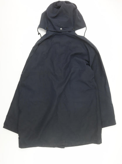 Avoca Men's Blue L Hooded Cotton Rain Coat with Pockets